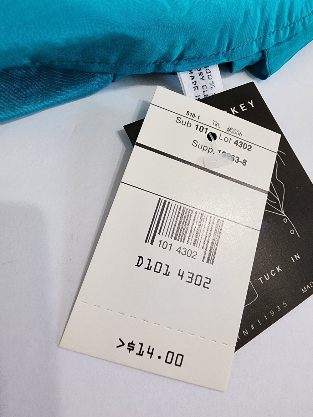 NWT Vintage 100% Silk Turquoise Scarf Dickey Tuck In Lot 4302 FLAW READ DESC - Picture 5 of 9